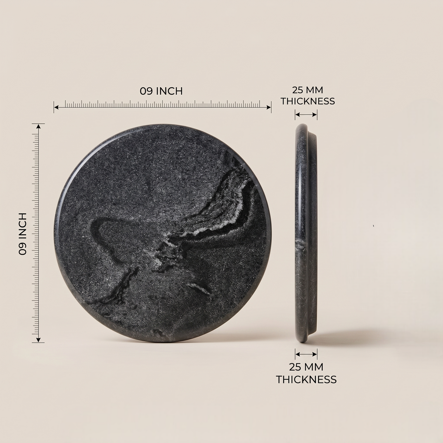 Green Granite Chakla | 9" Inch | Roti Rolling Board