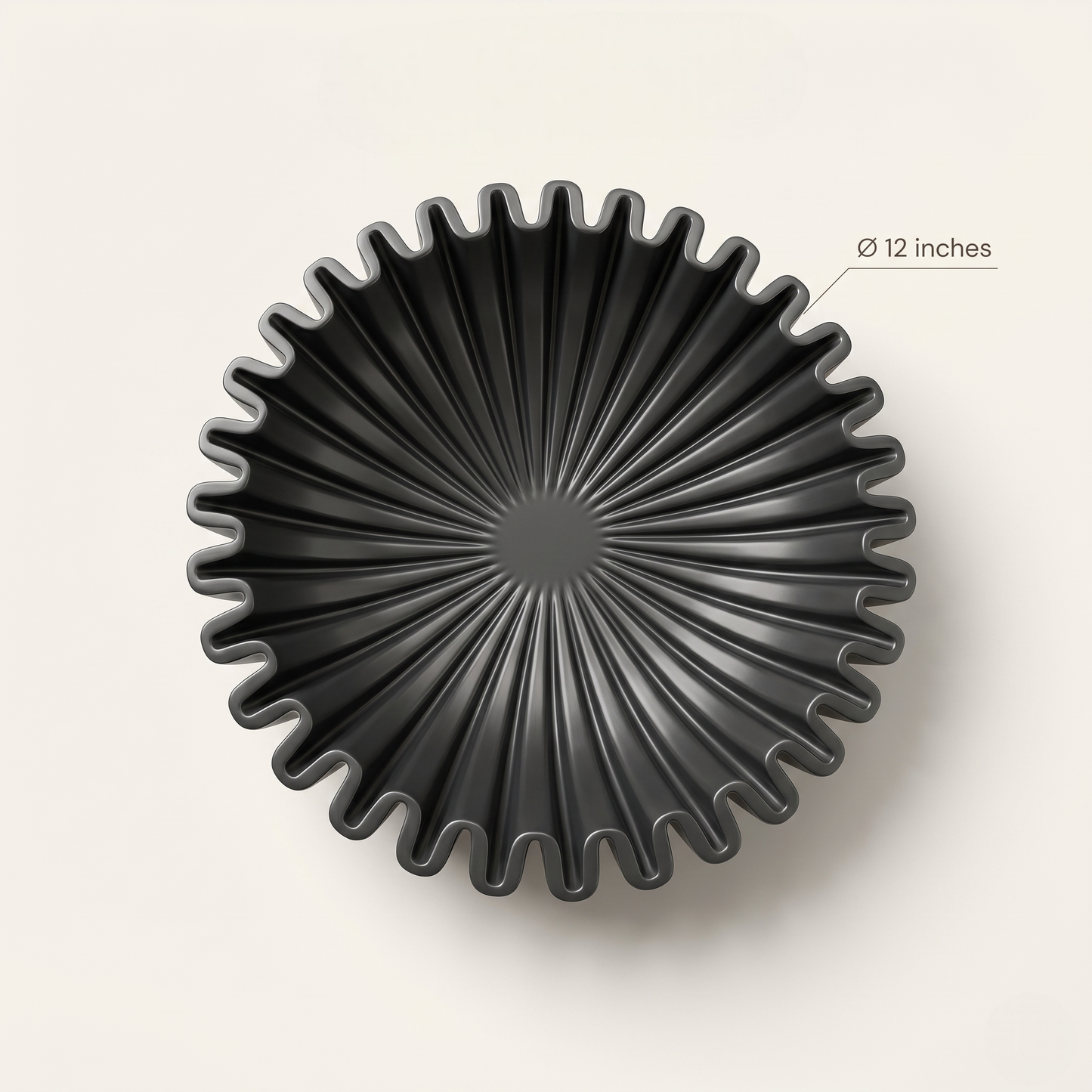Black Marble Fluted Bowl | 9 Inch | Decorative Centerpiece
