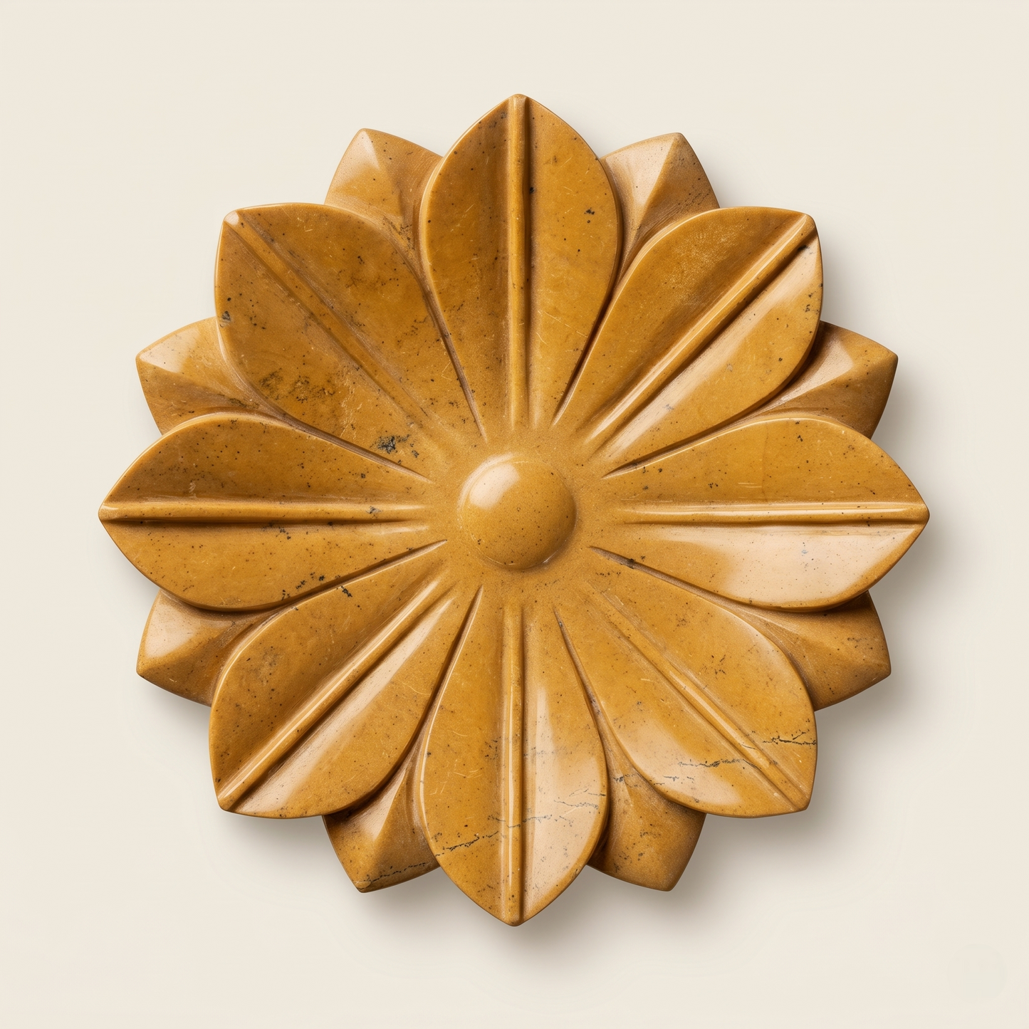 Jaisalmer Yellow Marble Lotus Platter| 12 Inch | Decorative Urli
