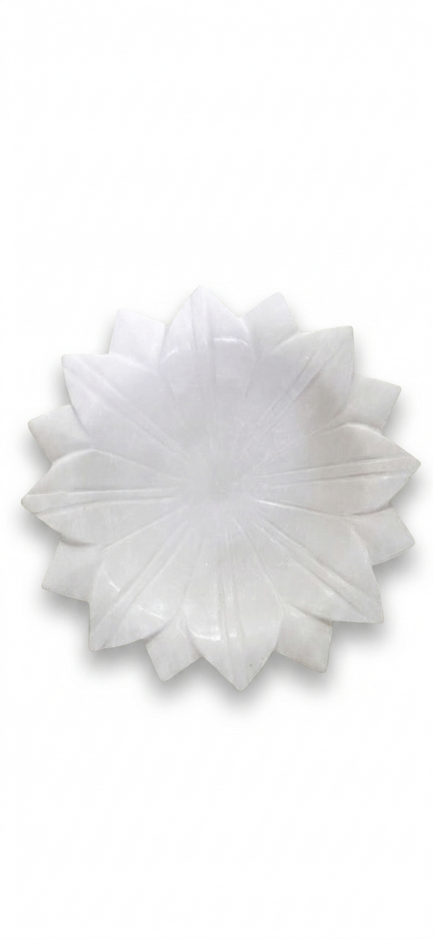 White Marble Lotus Flower Bowl | 12 inch | Decorative Urli
