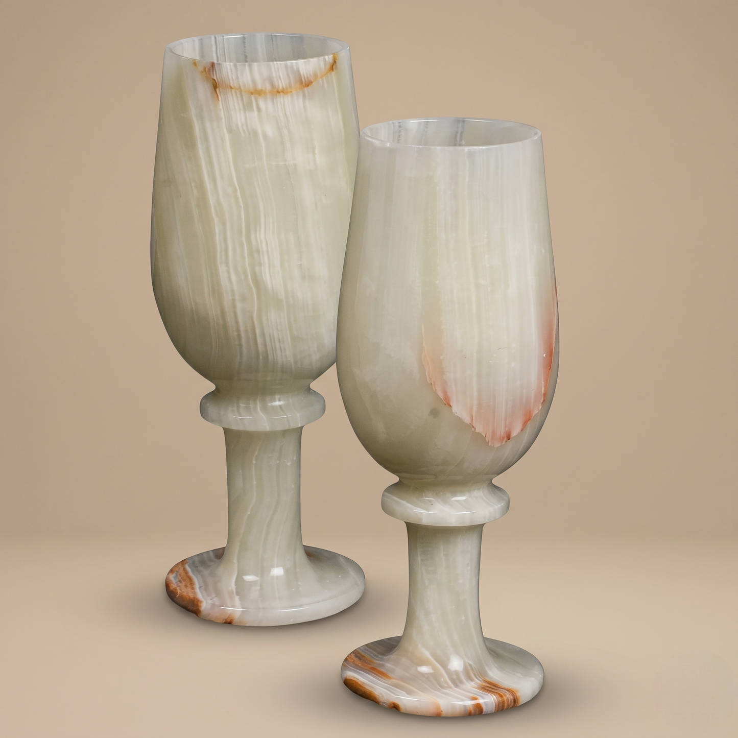 Handcrafted Natural Onyx Wine Glasses | Set of 2 | Luxury Drinkware