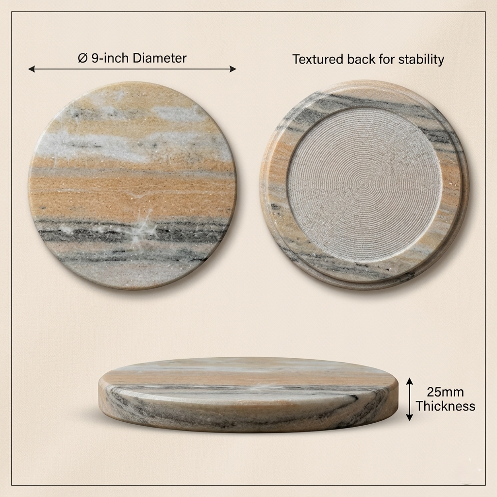 Green Granite Chakla | 9" Inch | Roti Rolling Board