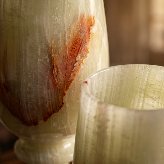 Handcrafted Natural Onyx Wine Glasses | Set of 2 | Luxury Drinkware