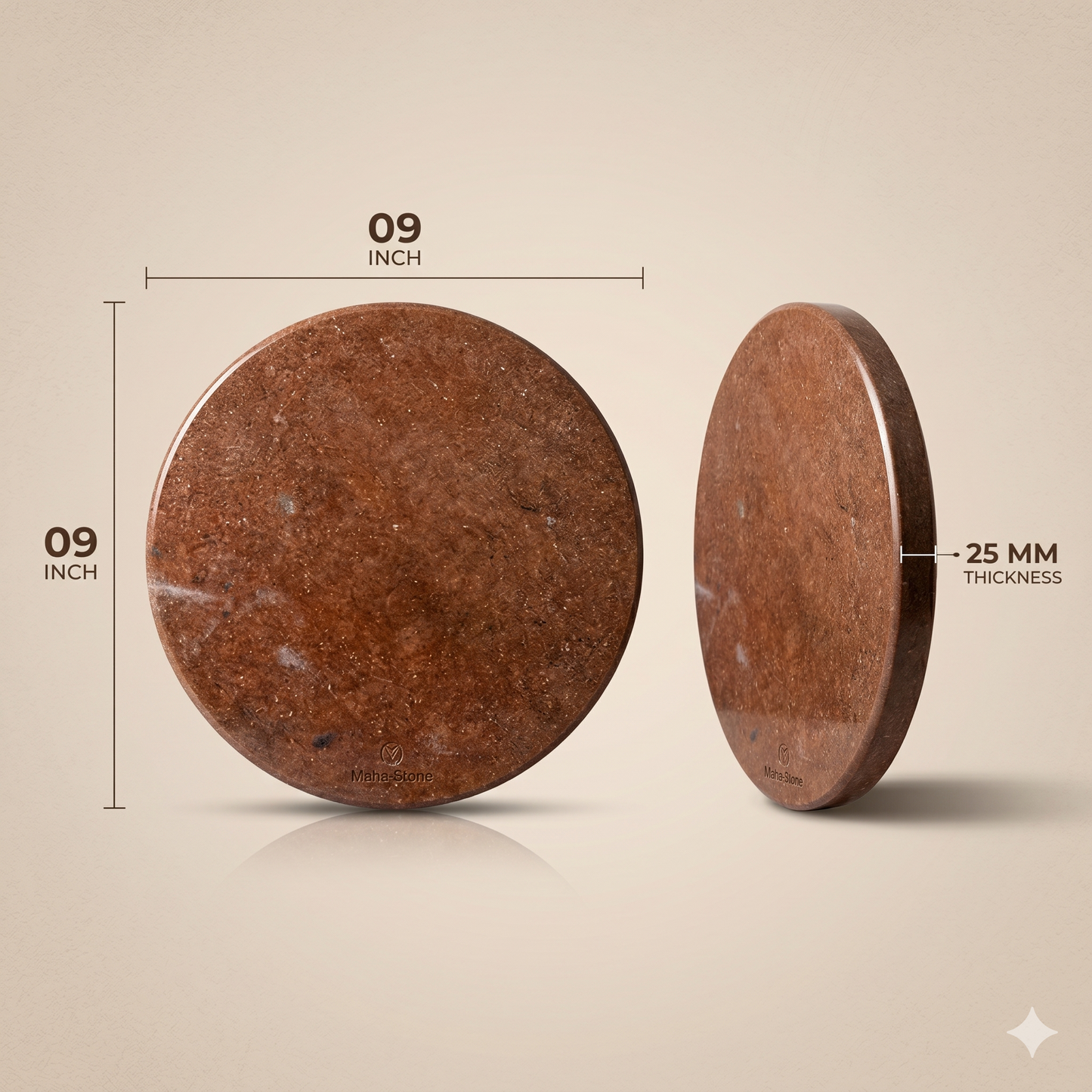 Green Granite Chakla | 9" Inch | Roti Rolling Board
