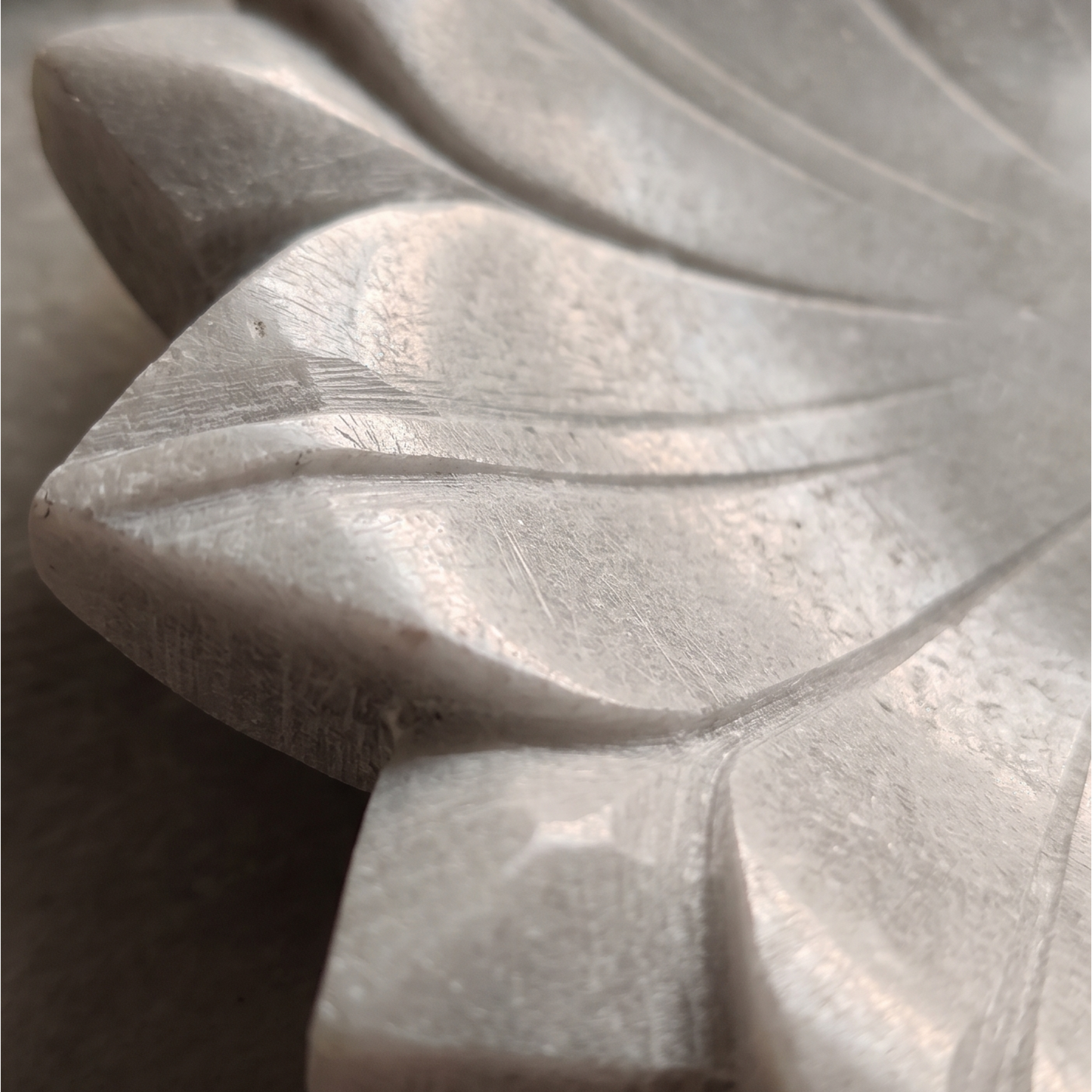 White Marble Lotus Flower Bowl | 12 inch | Decorative Urli